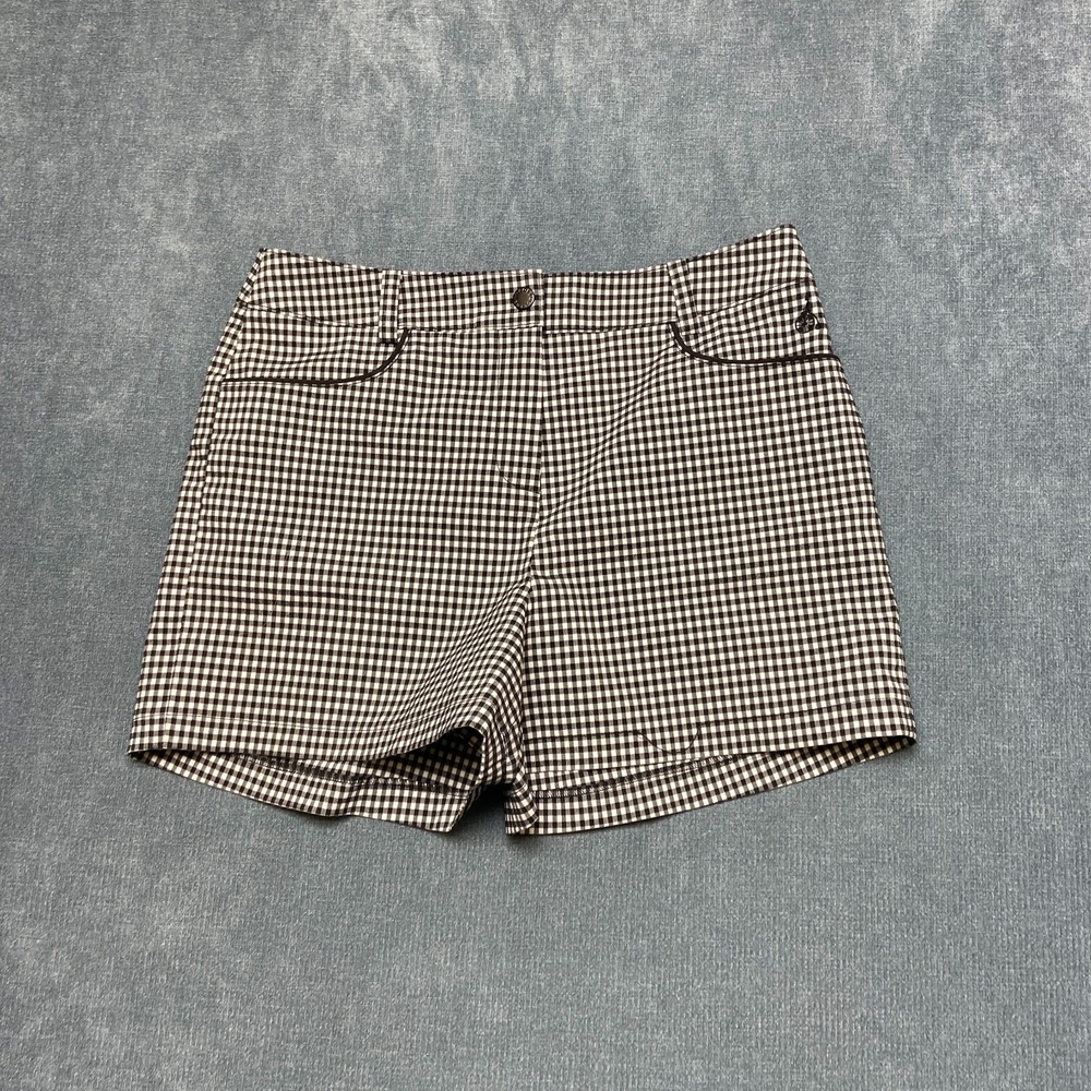Beanpole Golf Shorts Womens 28 Black White Pockets Gingham Check Low Rise Tennis